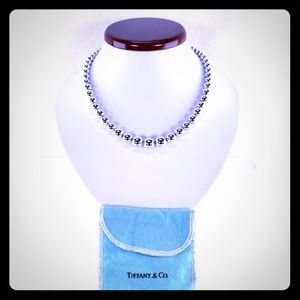 Tiffany&Co Sterling Silver Graduated Ball Necklace